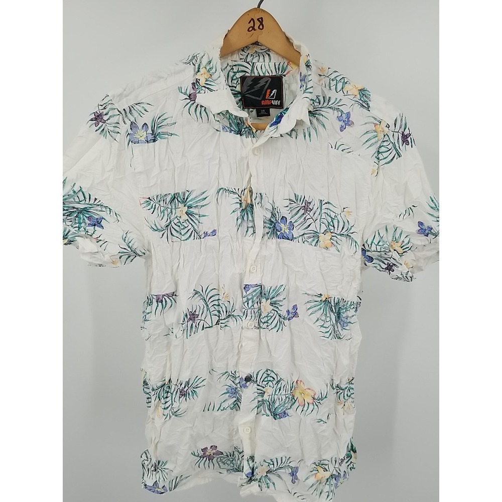 Amplify Shirt Mens Large Hawaiian Tropical Pocket Casual Button Up Short Sleeve - Picture 4 of 7
